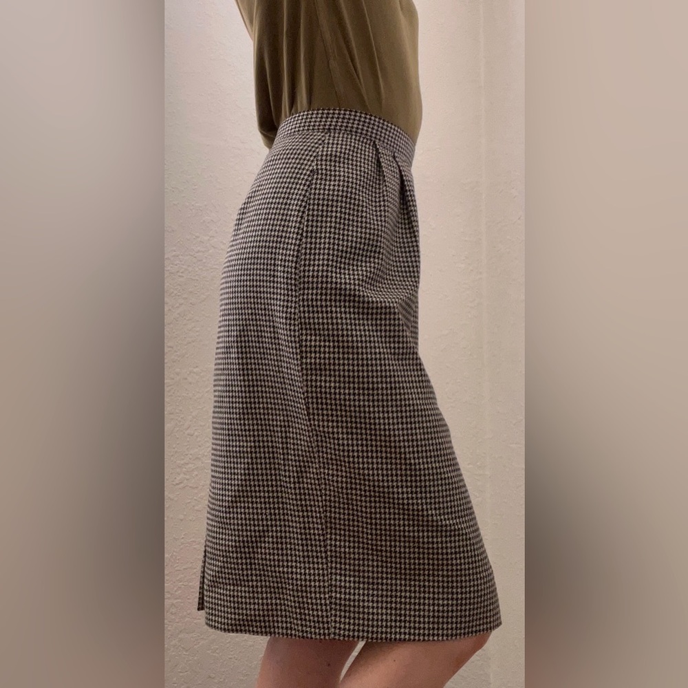 Vintage wool houndstooth pencil skirt - Picture 2 of 9